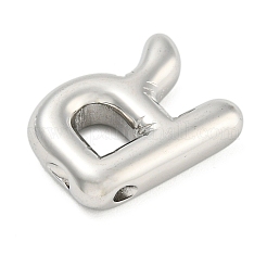 変色しない304ステンレススチールペンダント  バルーンレターチャーム  文字r  19.5x15.5x5mm  穴：3x1.5mm&nbsp;LS-STAS-B071-01P-R