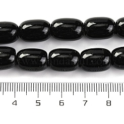 染色・加熱された天然ブラックオニキスビーズ連売り  オーバル  13.5x10mm  穴：1mm  約28個/連  15.16''（38.5センチメートル）&nbsp;G-G177-G01-01
