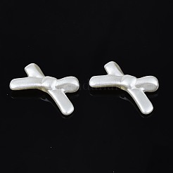 アクリルパール調ビーズ  高い光沢  蝶結び  乳白色  20.5x32.5x6mm  穴：1.8mm&nbsp;X-OACR-N134-013