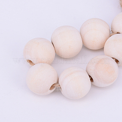 麻ナプキンテープ  木製ビーズ付き  淡い茶色  210x40x15mm  内径：20mm&nbsp;FIND-WH0053-42