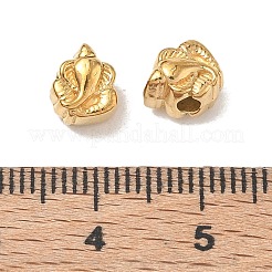 304ステンレススチールビーズ  象  イオンプレーティング（ip）  18KGP本金メッキ  7.5x6.5x5.5mm  穴：2mm&nbsp;SA-CBA740F-36G
