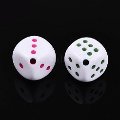 不透明なアクリルビーズ  サイコロ  ミックスカラー  16x16x16mm  穴：2mm  約268個/500g&nbsp;SACR-T035-18M
