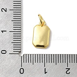 真鍮製チャーム  手で長方形  長持ちメッキ  ラックめっき  丸カン付き  18KGP本金メッキ  12.5x7.5x2mm  穴：3.2mm&nbsp;KK-C139-05G