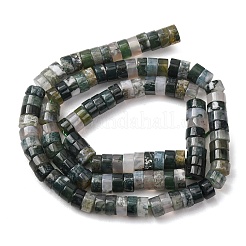 天然石モスアゲートビーズ連売り  ディスク  ヒシビーズ  6x3.5mm  穴：0.8mm  約115~118個/連  14.76~14.96''（37.5センチメートル）&nbsp;G-M420-A14-01