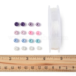 DIY ラウンドビーズブレスレット作成キット  ガラスビーズと弾性クリスタル糸を含む  ミックスカラー  6~7mm  穴：1mm&nbsp;DIY-FS0008-87