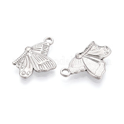 304ステンレススチール製バタフライペンダント  ステンレス鋼色  17x12.5x2mm  穴：2mm&nbsp;STAS-T069-21P