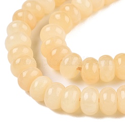 天然石イエロージェイド翡翠ビーズ連売り  ロンデル  8x5mm  穴：1mm  約40個/連  7.80''（19.8センチメートル）&nbsp;G-T138-74B