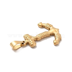 PVD真空メッキ201ステンレススチールペンダント  チャームアンカー  ゴールドカラー  34x26x3mm  穴：9x4.5mm&nbsp;STAS-K250-18