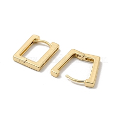 真鍮とクリアキュービックジルコニアのフープピアス  長方形  ライトゴールド  15x2mm&nbsp;EJEW-B035-44KCG
