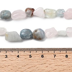 天然石モルガナイトビーズ連売り  ナゲット  タンブルストーン  8~11x6.5~10x5.5~8.5mm  穴：1mm  約22~23個/連  7.87''（20センチメートル）&nbsp;G-B161-B07