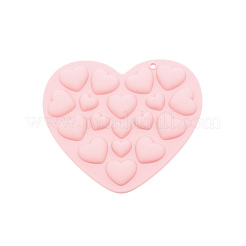 心臓シリコンモールド  レジン型  UVレジン用  エポキシ樹脂工芸品作り  ピンク  155x170x11mm  穴：6mm  内径：26x31mmと17x20mm&nbsp;DIY-CJC007-01B