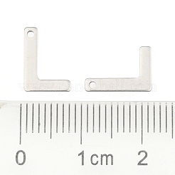 変色しにくい304ステンレススチールの文字チャーム  文字L  11x7.5x0.5mm  穴：1mm&nbsp;LS-STAS-O072-L