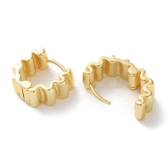 真鍮の波形フープピアス  ゴールドカラー  13x6mm&nbsp;EJEW-M025-05G