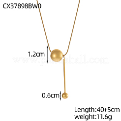 304ステンレススチールラウンドペンダントネックレス  イオンプレーティング（ip）  18KGP本金メッキ  17.72インチ（45cm）&nbsp;NJEW-OY002-56G