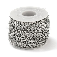 変色しにくい304ステンレススチールのハートリンクチェーン  ハンダ付け  スプールで  ステンレス鋼色  13.5x10x0.5mm&nbsp;CHS-E031-04P