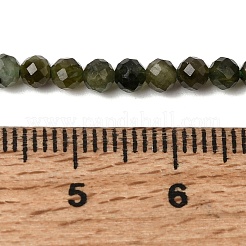ナチュラルグリーントルマリンビーズ連売り  多面カット  ラウンド  3.5mm  穴：0.6mm  約119~120個/連  15.24''~15.47