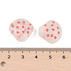透明ガラスビーズ  手描きのビーズ  シェル形状  ホワイトスモーク  18x18.5x10mm  穴：1.2mm&nbsp;GLAA-B024-02A