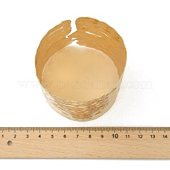 女性用テクスチャー合金オープンカフバングル  抽象的な顔  ゴールドカラー  3-5/8インチ（9.1cm）  内径：2-1/2インチ（6.2cm）&nbsp;BJEW-K272-04G