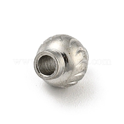 変色しない304ステンレススチールビーズ  ランタン  ステンレス鋼色  6.5x6mm  穴：2mm&nbsp;STAS-A091-01C-P