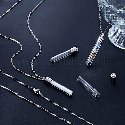 304ステンレススチールとガラスボトルを使ったペンダントネックレスのDIYキット  ステンレス鋼色  5~450x1~6mm&nbsp;DIY-HS0001-51P