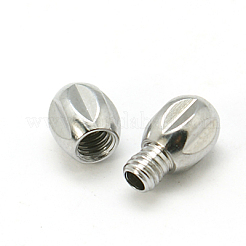 真鍮製ネジ式クラスプ  ピーナッツ  プラチナ  11x5mm  穴：0.5mm&nbsp;KK-E365-P