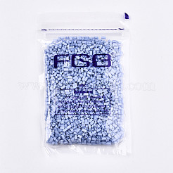 Fgb 2穴ベーキングペイントガラスシードビーズ  不透明なつや消し色の虹  長方形  ライトスチールブルー  4.5~5.5x2x2~2.5mm  穴：0.5~0.8mm  約2000個/袋&nbsp;SEED-S031-M-SH494FR