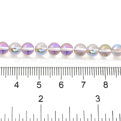 透明電気メッキガラスビーズ連売り  パール光沢メッキ  ラウンド  ダークシーグリーン  6mm  穴：0.8mm  約67個/連  14.84~15.16''（37.7~38.5センチメートル）&nbsp;GLAA-T032-T6mm-C09