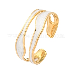 女性用304ステンレススチールエナメルバングル  ゴールドカラー  1-1/8インチ（2.7cm）  内径：2インチ（5cm）&nbsp;BJEW-D306-04G
