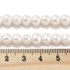 天然養殖淡水パールビーズ連売り  ポテト  アンティークホワイト  6~6.5mm  穴：0.7mm  約30個/連  6.89インチ（17.5cm）&nbsp;PEAR-C003-23