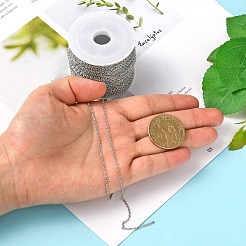 変色しにくい304ステンレススチールアズキチェーン  ハンダ付け  スプールで  オーバル  ステンレス鋼色  2x1.5x0.4mm  約82.02フィート（25m）/ロール&nbsp;CHS-R008-22