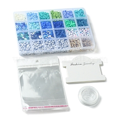 DIY ポリマー粘土 & アクリル & CCB プラスチックビーズ ブレスレット作成キット  ミックスカラー  6x0.5~1mm  穴：1.8~2mm&nbsp;DIY-FS0006-46