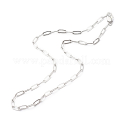 変色しない304ステンレススチールアズキチェーンネックレス  ステンレス鋼色  17.1インチ（43.5cm）&nbsp;NJEW-JN03628-03