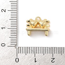 真鍮チャーム  ハートチャーム付きの椅子  ゴールドカラー  11x13x6mm  穴：1.4mm&nbsp;LS-KK-I380-14G