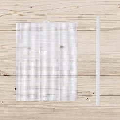 4枚の長方形プラスチックメッシュキャンバスシート  プラスチックファイルフォルダーオーガナイザースライド式バッグ10個付き  刺繍用  ホワイト  343x261x1mm&nbsp;DIY-CP0012-72A