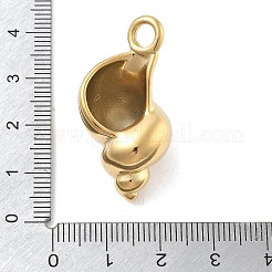 304ステンレスペンダント  コンクチャーム  イオンプレーティング（ip）  18KGP本金メッキ  35x17.5x15.5mm  穴：3.5mm&nbsp;STAS-Z121-07G