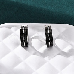 304ステンレススチールフープピアス  316ステンレス鋼  イオンプレーティング（ip）  ミックスカラー  13x4mm&nbsp;EJEW-D331-03PB