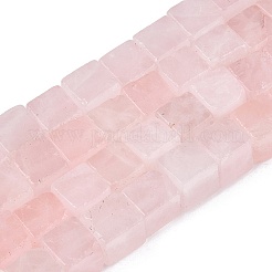 天然石ローズクォーツビーズ連売り  キューブ  8~8.5x8~8.5x8~8.5mm  穴：1.2mm  約47~49個/連  15.35~15.79''（39~40.1センチメートル）&nbsp;G-T139-8x8-05A