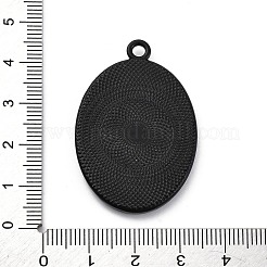 ガラスミラーペンダント  合金パーツ  ブラック  オーバル  42x27.5x3.5mm  穴：2.5mm&nbsp;FIND-Z073-02EB-03