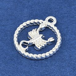 十二星座合金ペンダント  蠍座  22.5x19x2.5mm  穴：1.8mm&nbsp;PALLOY-Q006-01L-S