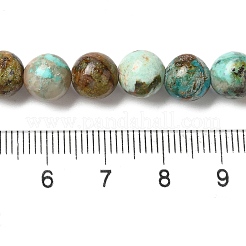 天然石ターコイズビーズ連売り  ラウンド  8mm  穴：1.2mm  約50個/連  15.75''（40センチメートル）&nbsp;G-H034-A01-03
