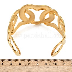 女性用中空304ステンレススチールカフバングル  ハート  ゴールドカラー  内径：2x2-1/2インチ（5x6.3cm）&nbsp;BJEW-P370-04G
