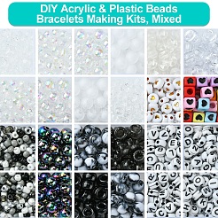 DIY アクリル & プラスチック ビーズ ブレスレット 作成キット  ミックスカラー  4~150x0.8~100x0.5~8mm  穴：1~3.8mm&nbsp;DIY-FS0006-42