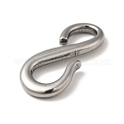 チベットスタイル 304 ステンレススチール S フック留め金  ブレスレット製作用  アンティークシルバー  29x13x3mm&nbsp;STAS-G278-44AS