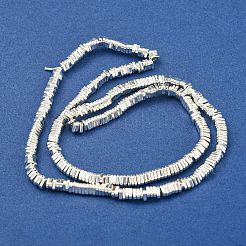 電気めっき合成非磁性ヘマタイト ビーズ 連売り  三角形  銀メッキ  3.5x4x1mm  穴：1mm  約382個/連  16.54インチ（42cm）&nbsp;G-C136-B01-04