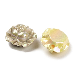 UVメッキ不透明レインボー虹色アクリルビーズ  バラ/花  ミックスカラー  18x20x10.5mm  穴：1.8mm&nbsp;MACR-R003-02A