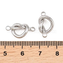 304ステンレススチールコネクタチャーム  ハートリンク  変色しない  ステンレス鋼色  9x17.5x4mm  穴：2mm&nbsp;STAS-P437-08P