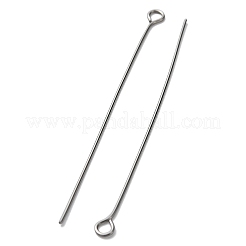 304ステンレススチールアイピン  ステンレス鋼色  22ゲージ  50x0.6mm  穴：2mm&nbsp;STAS-YW0001-39