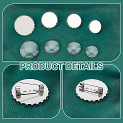 DIY ブランクドーム 304 ステンレススチール ブローチ作りキット  ステンレス鋼色  17~26x2~3mm  トレイ：16~25mm&nbsp;DIY-UN0056-14