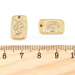 304ステンレスペンダント  ラインストーン付き  月のチャーム付き長方形  14KGP本金メッキ  15.5x9.5x3mm  穴：1.3mm&nbsp;STAS-L022-545G