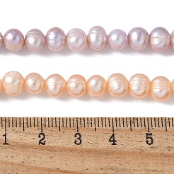 天然養殖淡水パールビーズ連売り  グレード2 A  ポテト  ミックスカラー  5~6mm  穴：0.5~0.6mm  約57~58個/連  13.50~13.70インチ（34.3~34.8cm）&nbsp;PEAR-I007-07O-02B